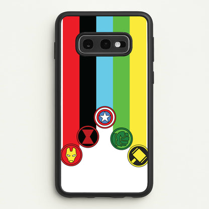 Superhero Team Colourful Symbols   - Marvel Phone Case for Galaxy S10e