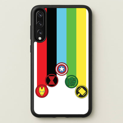 Superhero Team Colourful Symbols   - Marvel Phone Case for Huawei P20 Pro