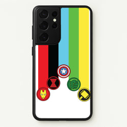 Superhero Team Colourful Symbols   - Marvel Phone Case for Galaxy S21 Ultra
