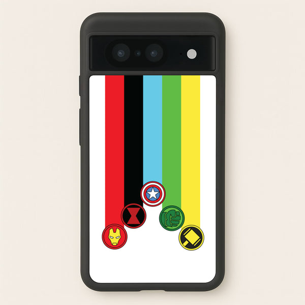 Superhero Team Colourful Symbols   - Marvel Phone Case for Google Pixel 8