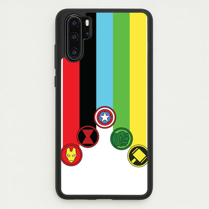 Superhero Team Colourful Symbols   - Marvel Phone Case for Huawei P30 Pro