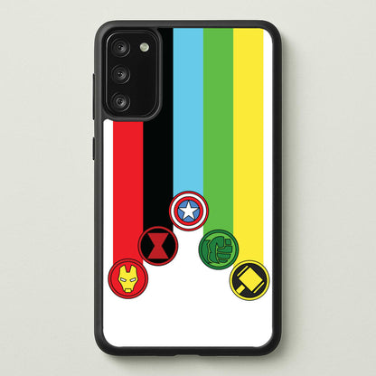 Superhero Team Colourful Symbols   - Marvel Phone Case for Galaxy S20