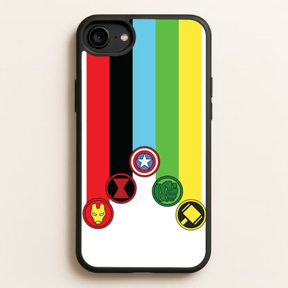 Superhero Team Colourful Symbols   - Marvel Phone Case for iPhone 6 / 7 / 8 / SE