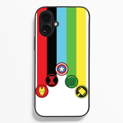 Superhero Team Colourful Symbols  Phone Case
