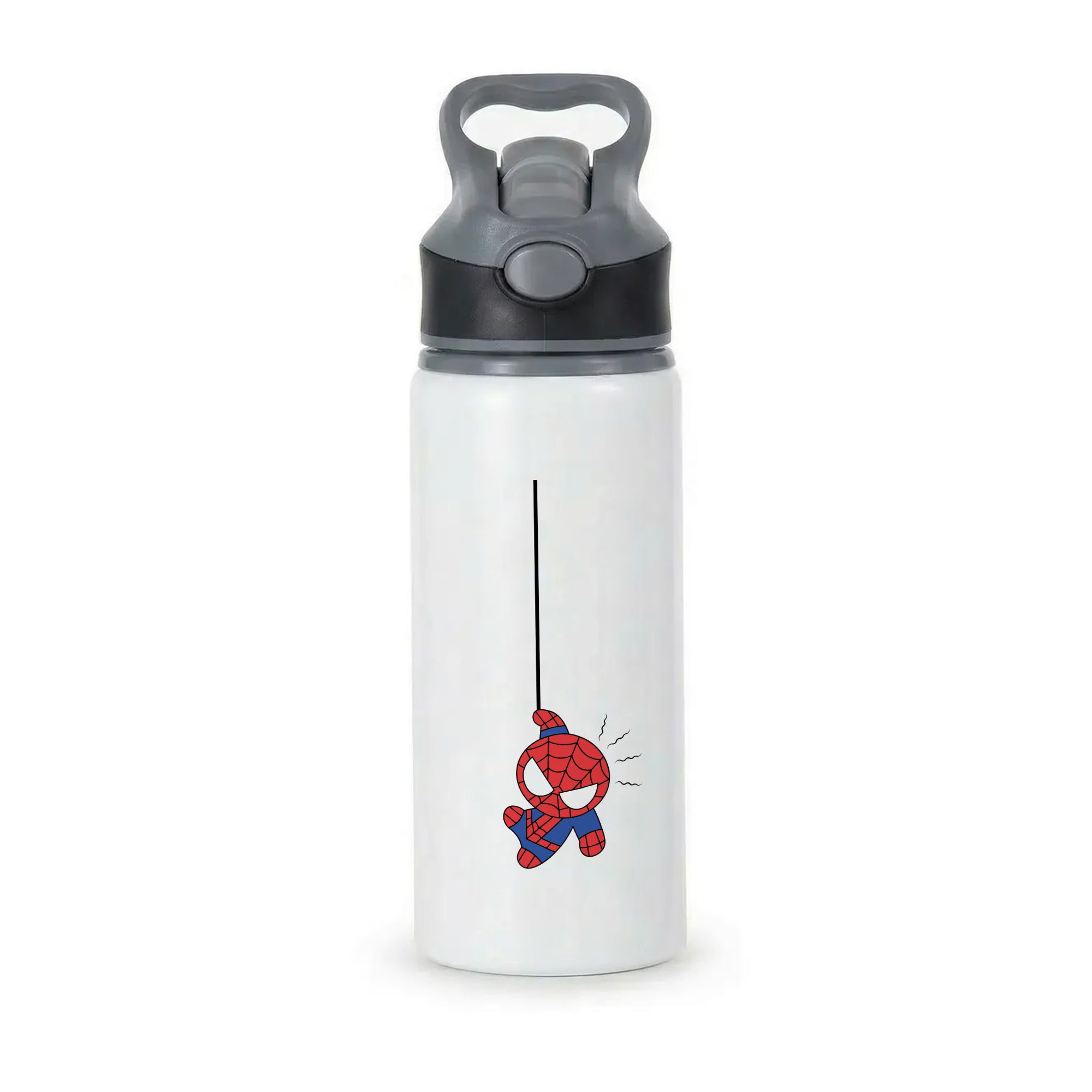 Blue Hanging Spider Hero Active Water Bottle - Black
