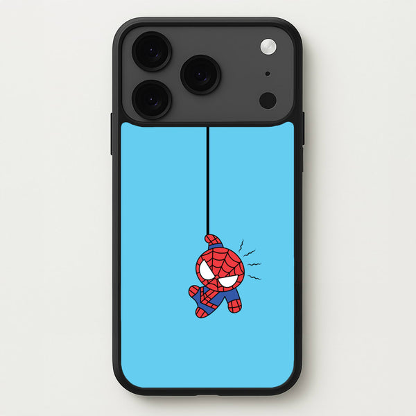 Blue Hanging Spider Hero Phone Case for iPhone 17 Pro