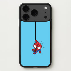 Blue Hanging Spider Hero Phone Case for iPhone 17 Pro Max