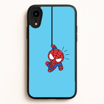 Blue Hanging Spider Hero  - Marvel Phone Case for iPhone XR