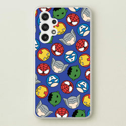 Cute Chibi Heroes Pattern Blue  - Marvel Phone Case for Galaxy A13