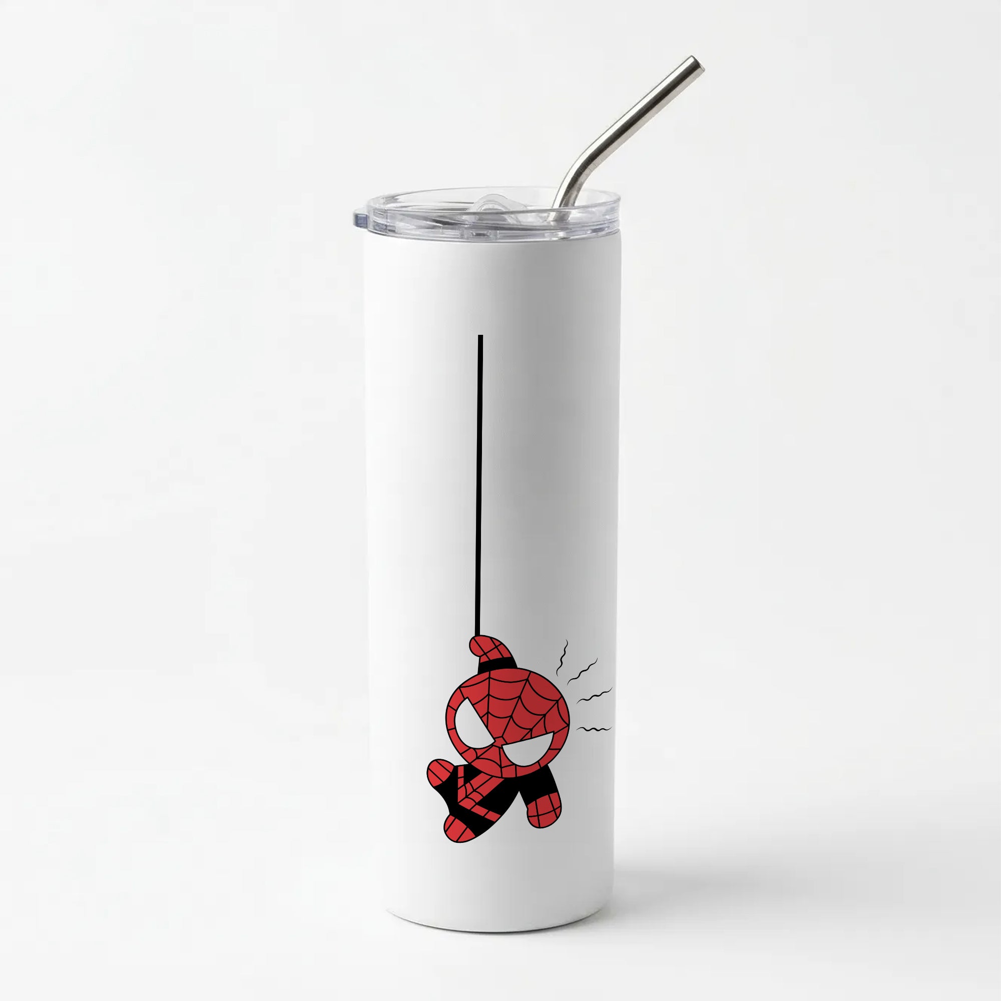 Gray Hanging Spider Hero Skinny Tumbler