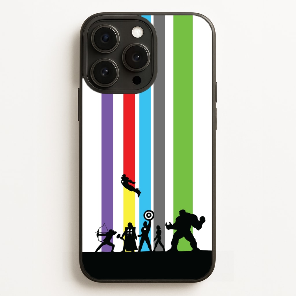 Superhero Team Silhouette Phone Case