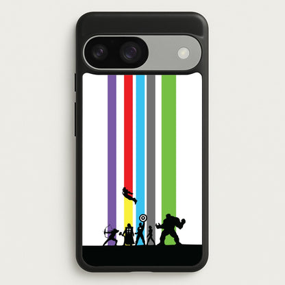 Superhero Team Silhouette  - Marvel Phone Case for Google Pixel 9 / 9 Pro
