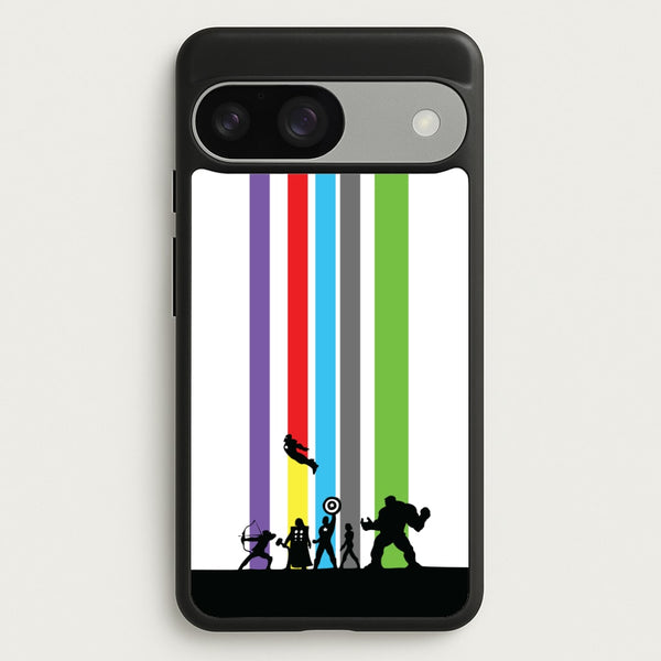 Superhero Team Silhouette  - Marvel Phone Case for Google Pixel 9 / 9 Pro