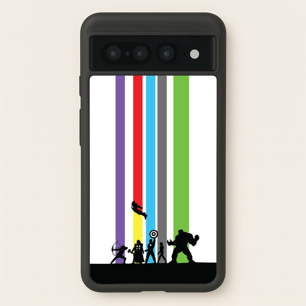 Superhero Team Silhouette  - Marvel Phone Case for Google Pixel 7 Pro