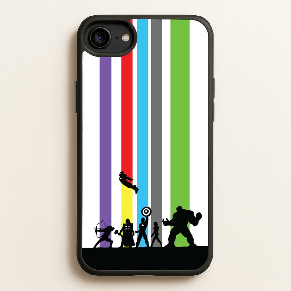 Superhero Team Silhouette  - Marvel Phone Case for iPhone 6 / 7 / 8 / SE