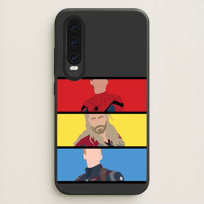 Superhero Team Red, Yellow And Blue  - Marvel Phone Case for Huawei P30