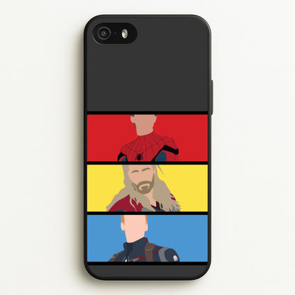 Superhero Team Red, Yellow And Blue  - Marvel Phone Case for iPhone 5 / 5s / SE 2016
