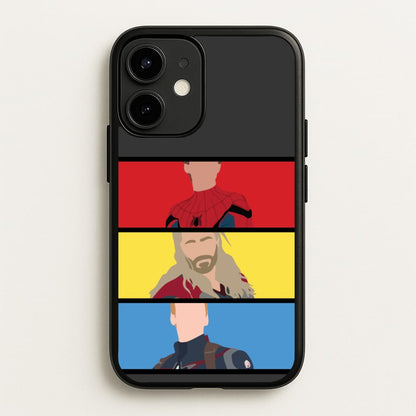 Superhero Team Red, Yellow And Blue  - Marvel Phone Case for iPhone 12 Mini