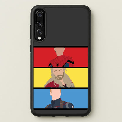 Superhero Team Red, Yellow And Blue  - Marvel Phone Case for Huawei P20 Pro