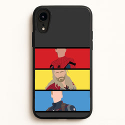 Superhero Team Red, Yellow And Blue  - Marvel Phone Case for iPhone XR