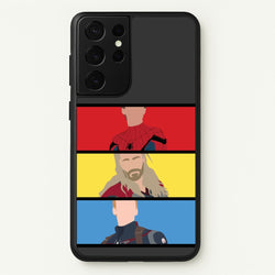 Superhero Team Red, Yellow And Blue  - Marvel Phone Case for Galaxy S21 Ultra