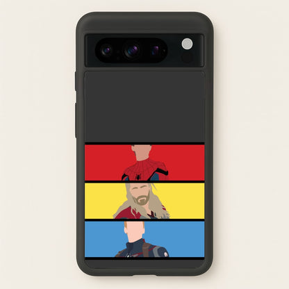 Superhero Team Red, Yellow And Blue  - Marvel Phone Case for Google Pixel 8 Pro