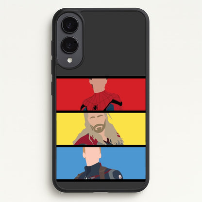 Superhero Team Red, Yellow And Blue  - Marvel Phone Case for Galaxy S25 Edge