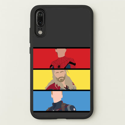 Superhero Team Red, Yellow And Blue  - Marvel Phone Case for Huawei P20