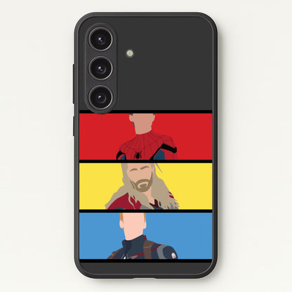 Superhero Team Red, Yellow And Blue  - Marvel Phone Case for Galaxy S24 Plus