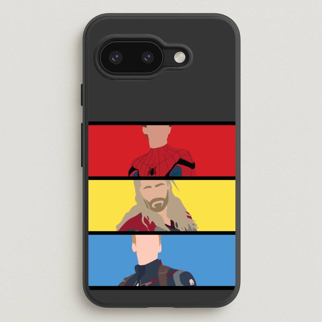 Superhero Team Red, Yellow And Blue  - Marvel Phone Case for Google Pixel 9a