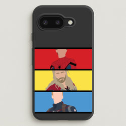 Superhero Team Red, Yellow And Blue  - Marvel Phone Case for Google Pixel 9a