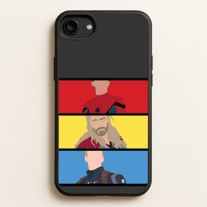 Superhero Team Red, Yellow And Blue  - Marvel Phone Case for iPhone 6 / 7 / 8 / SE