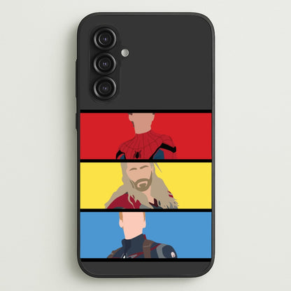 Superhero Team Red, Yellow And Blue  - Marvel Phone Case for Galaxy S23FE