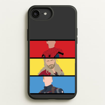 Superhero Team Red, Yellow And Blue  - Marvel Phone Case for iPhone 6 Plus / 7 Plus / 8 Plus