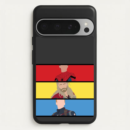 Superhero Team Red, Yellow And Blue  - Marvel Phone Case for Google Pixel 9 Pro XL