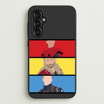 Superhero Team Red, Yellow And Blue  - Marvel Phone Case for Galaxy A14