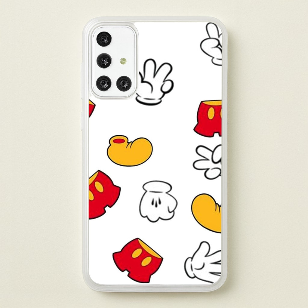 Mouse Gloves, Shorts and Shoes  - Disney Phone Case for Galaxy A71