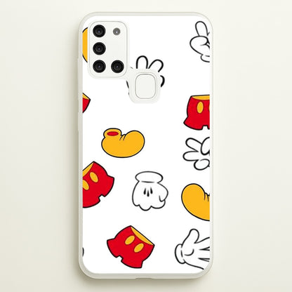 Mouse Gloves, Shorts and Shoes  - Disney Phone Case for Galaxy A21s