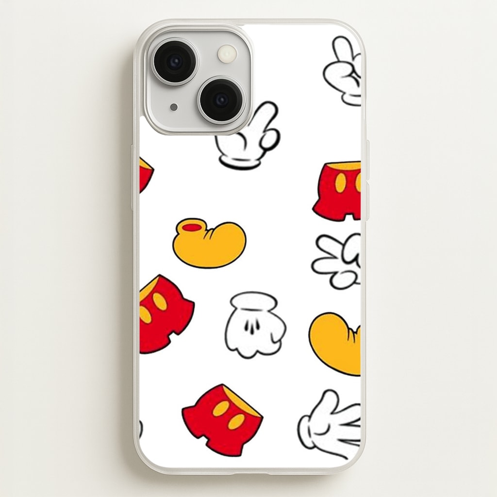 Mouse Gloves, Shorts and Shoes  - Disney Phone Case for iPhone 13