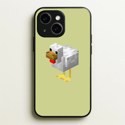 Mining Chicken  - Minecraft Phone Case for iPhone 15