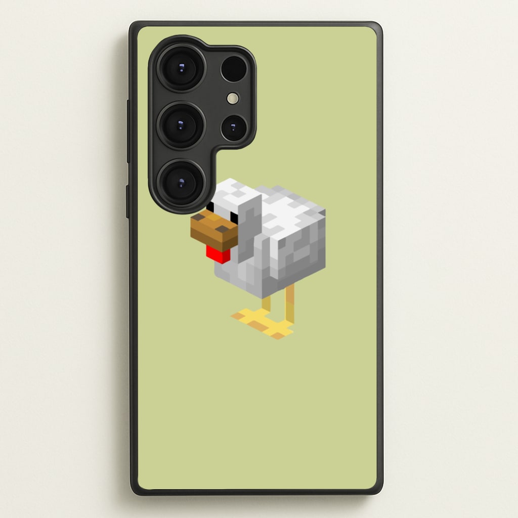 Mining Chicken  - Minecraft Phone Case for Galaxy S25 Ultra