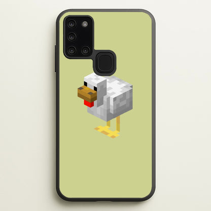 Mining Chicken  - Minecraft Phone Case for Galaxy A21s