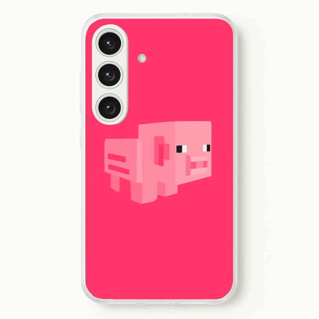 Mining Pig  - Minecraft Phone Case for Galaxy S25