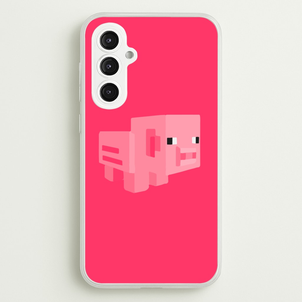 Mining Pig  - Minecraft Phone Case for Galaxy S23FE