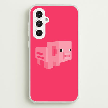 Mining Pig  - Minecraft Phone Case for Galaxy S23FE