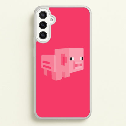 Mining Pig  - Minecraft Phone Case for Galaxy A34