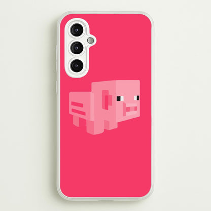 Mining Pig  - Minecraft Phone Case for Galaxy A14