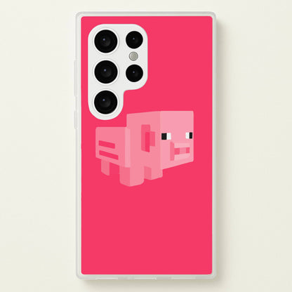 Mining Pig  - Minecraft Phone Case for Galaxy S24 Ultra