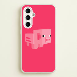Mining Pig  - Minecraft Phone Case for Galaxy A54
