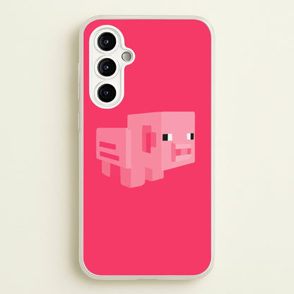 Mining Pig  - Minecraft Phone Case for Galaxy A54